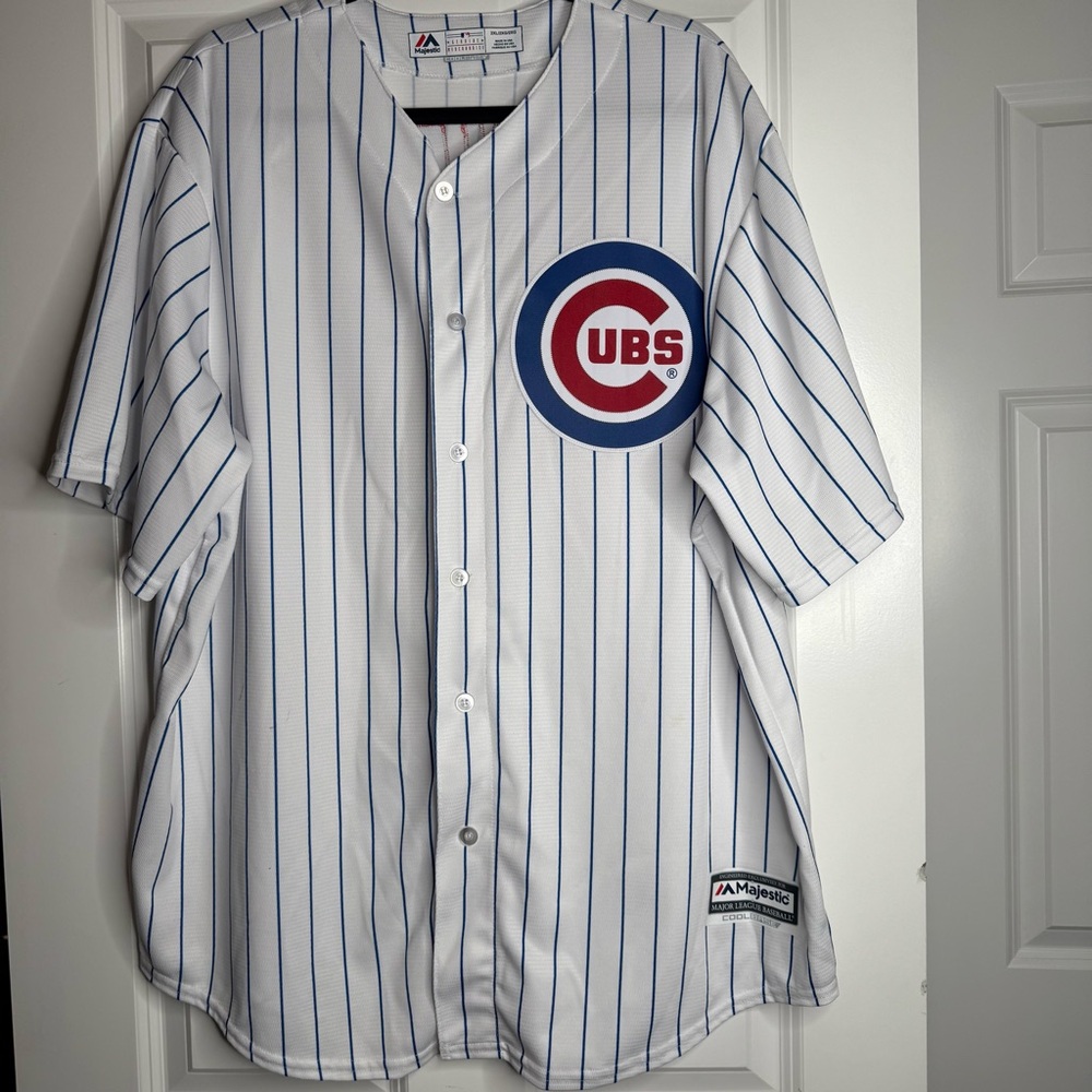 Majestic Chicago Kris Bryant White and Blue Cubs Jersey
